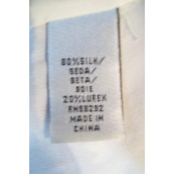 TIBI Cream-Gold & Multi-colored Floral Print Silk Halter Top Blouse Shirt 6 - Picture 9 of 11